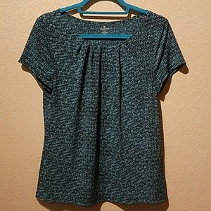 Worthington Top Petite M Blue&Black pattern